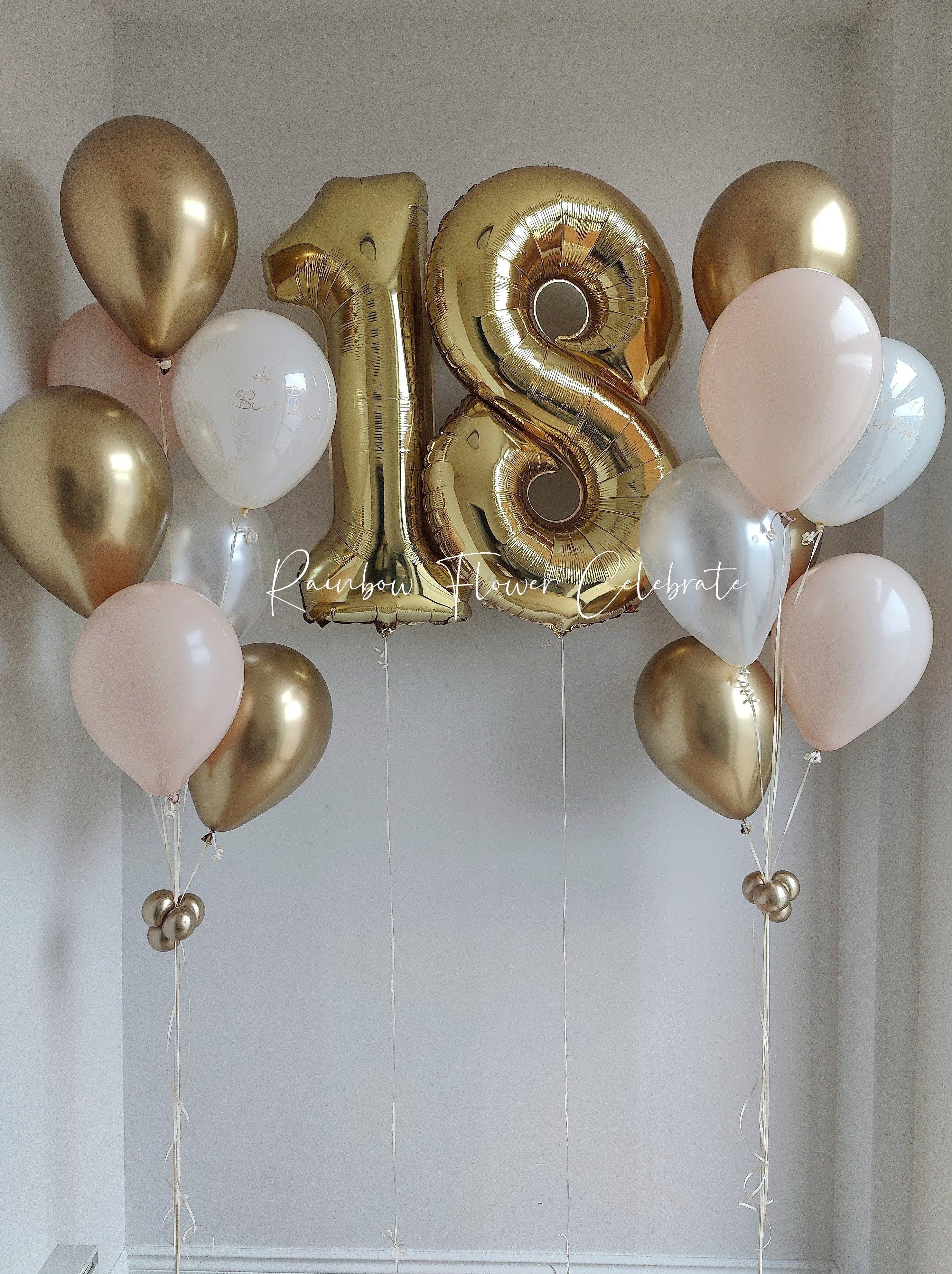 Helium Bouquets with Age - Rainbow Flower Celebrate