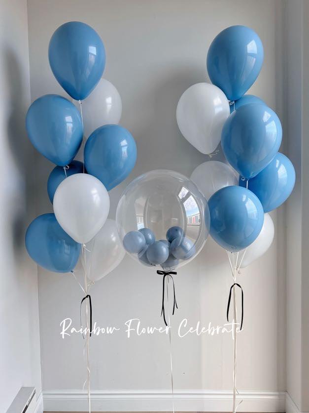 Personalized Helium Bobo Set - Rainbow Flower Celebrate