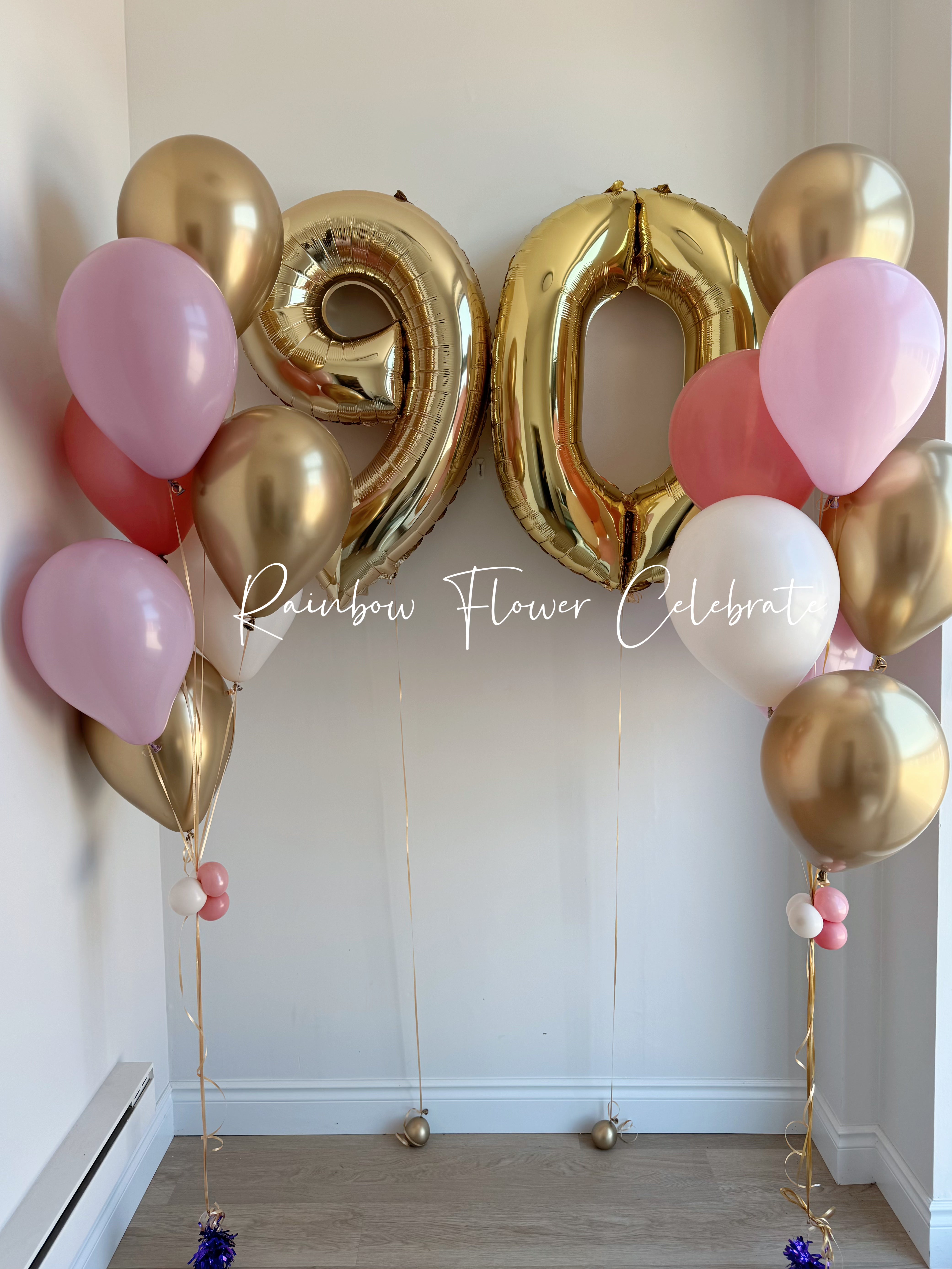 Helium Bouquets with Age - Rainbow Flower Celebrate