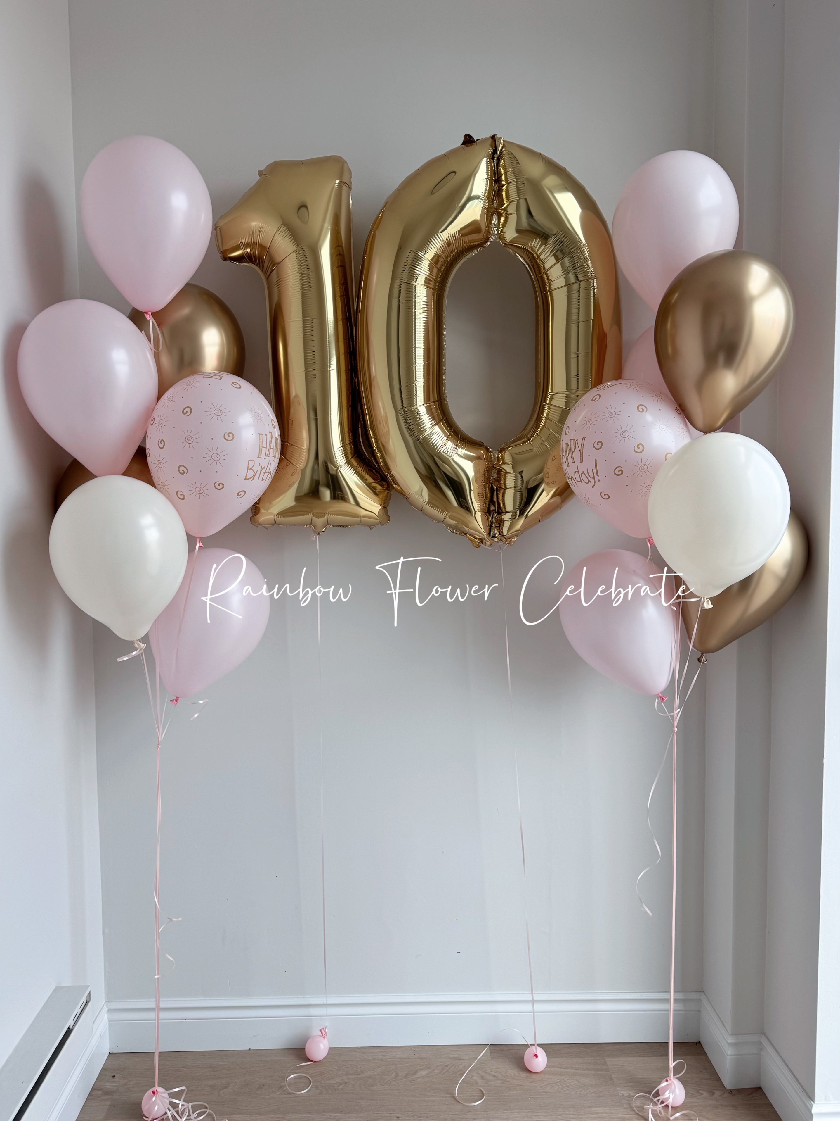 Helium Bouquets with Age - Rainbow Flower Celebrate