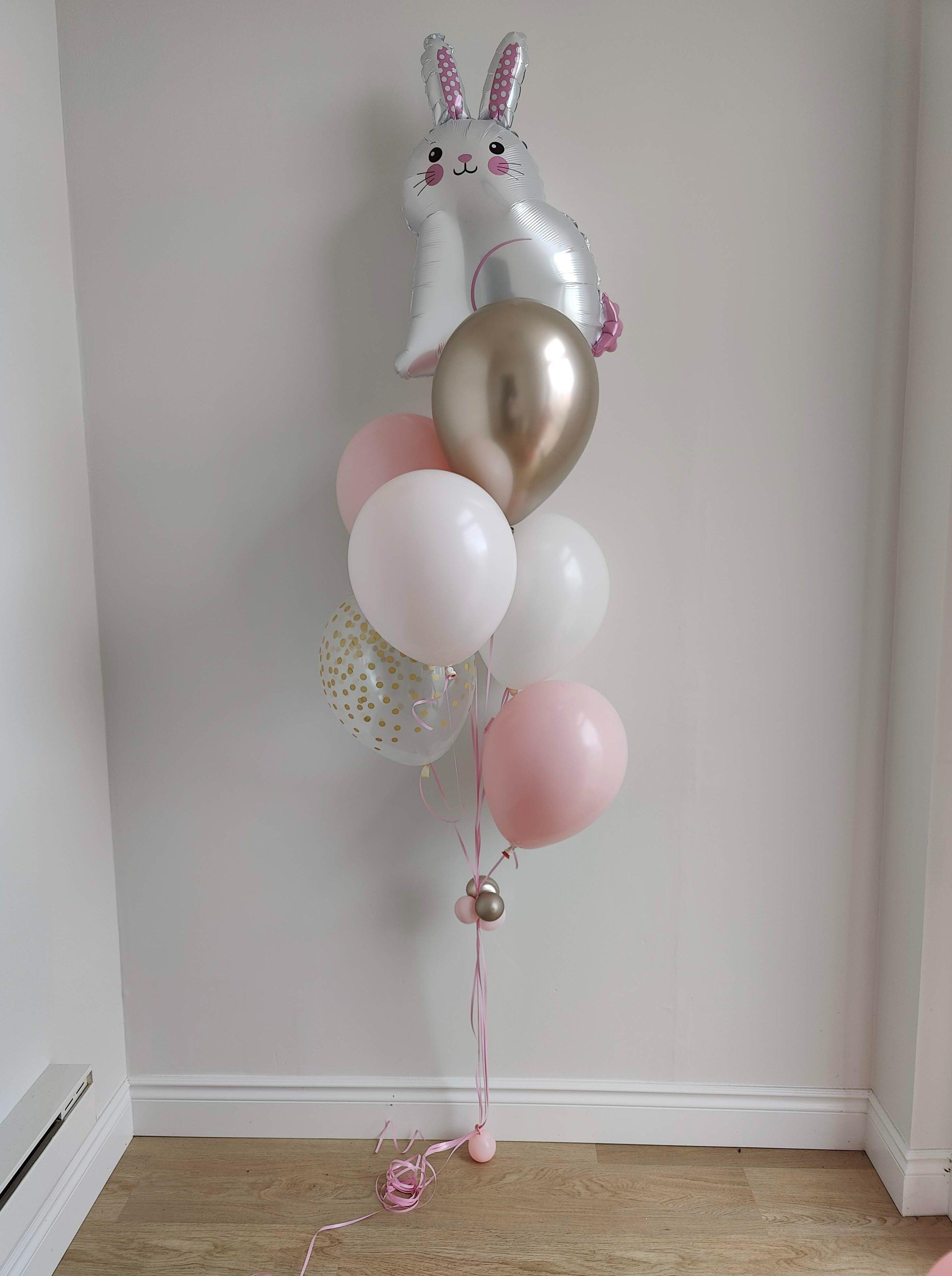 Helium bouquet-6 Latex +1 Regular Sized Themed Foil - Rainbow Flower Celebrate