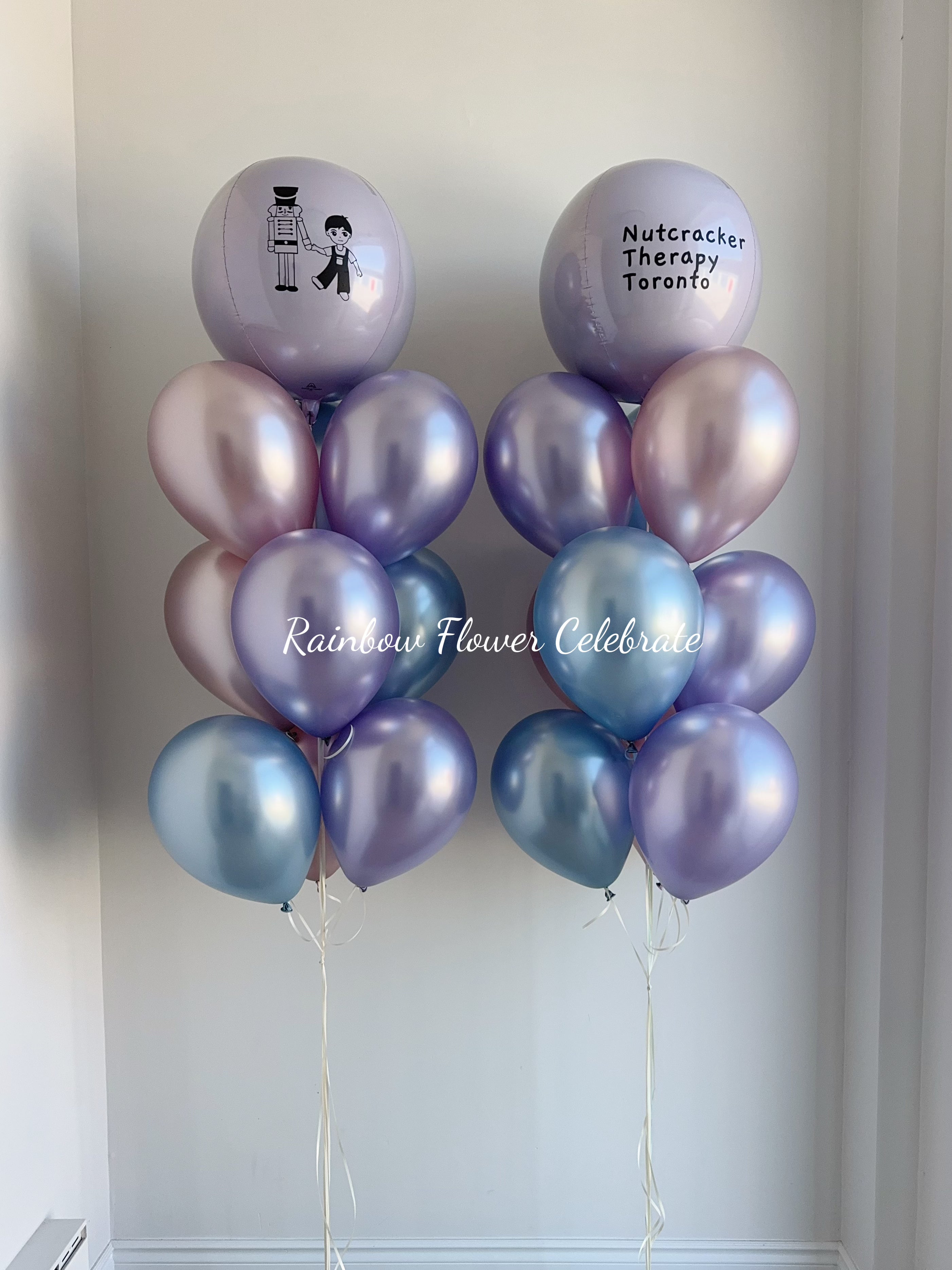 One Orbz Customized Company Logo + 9 Colour latex Helium Bouquet