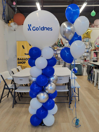 Balloon Column With Jumbo Balloon on Top with Logo