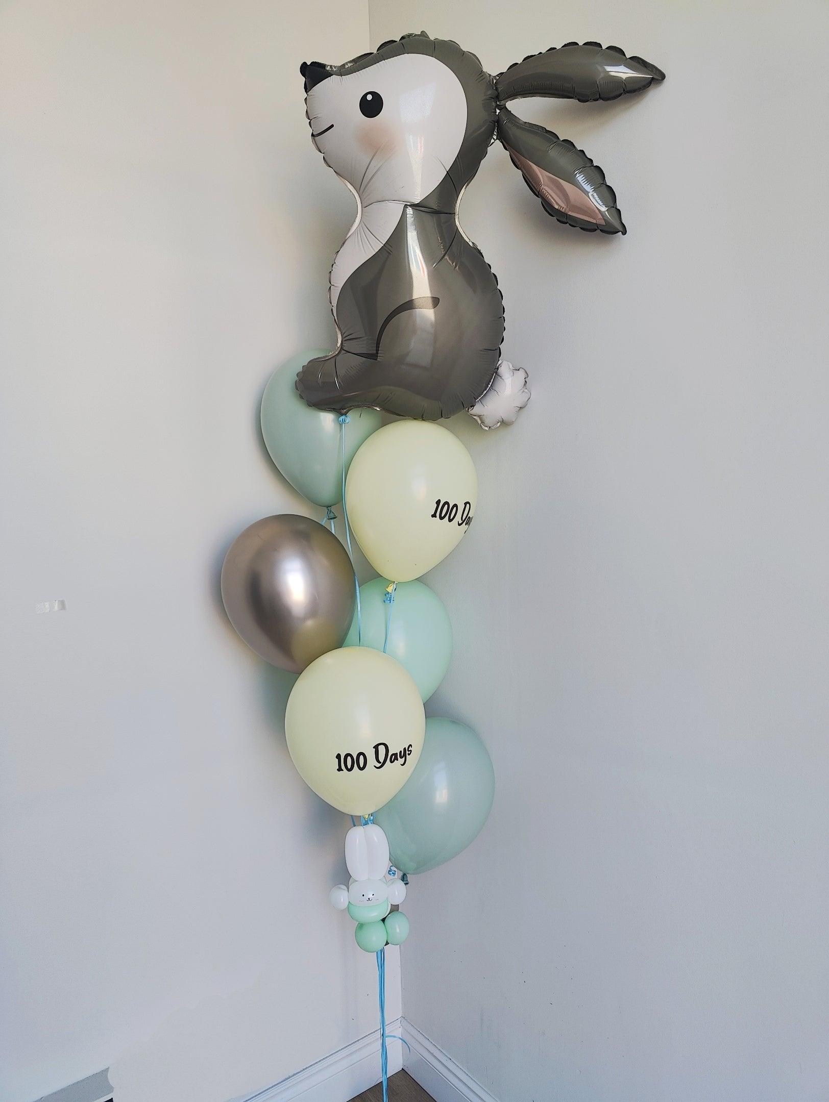 Helium bouquet-6 Latex +1 Regular Sized Themed Foil - Rainbow Flower Celebrate