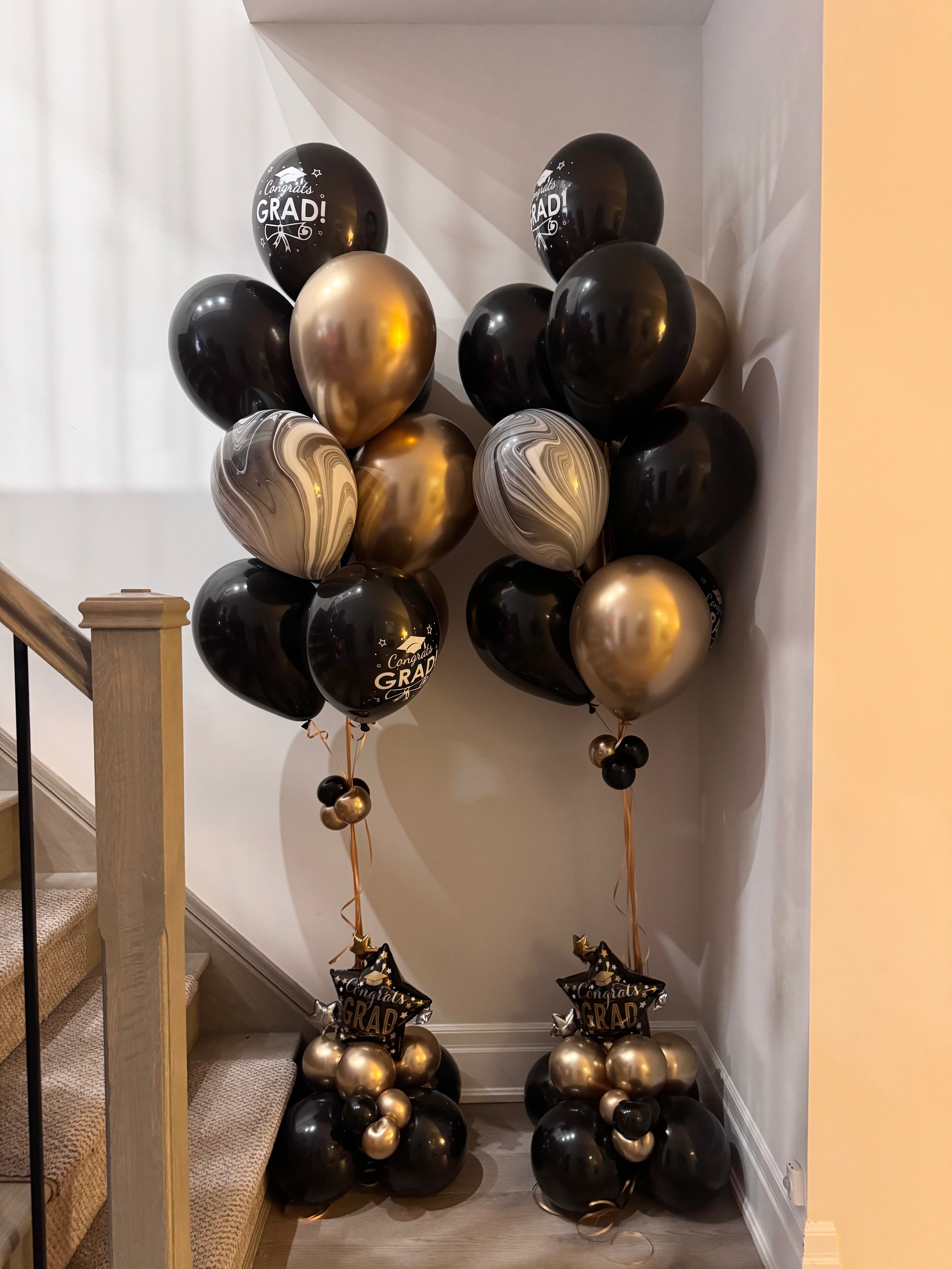 Graduation Balloon Tree-Black and Gold
