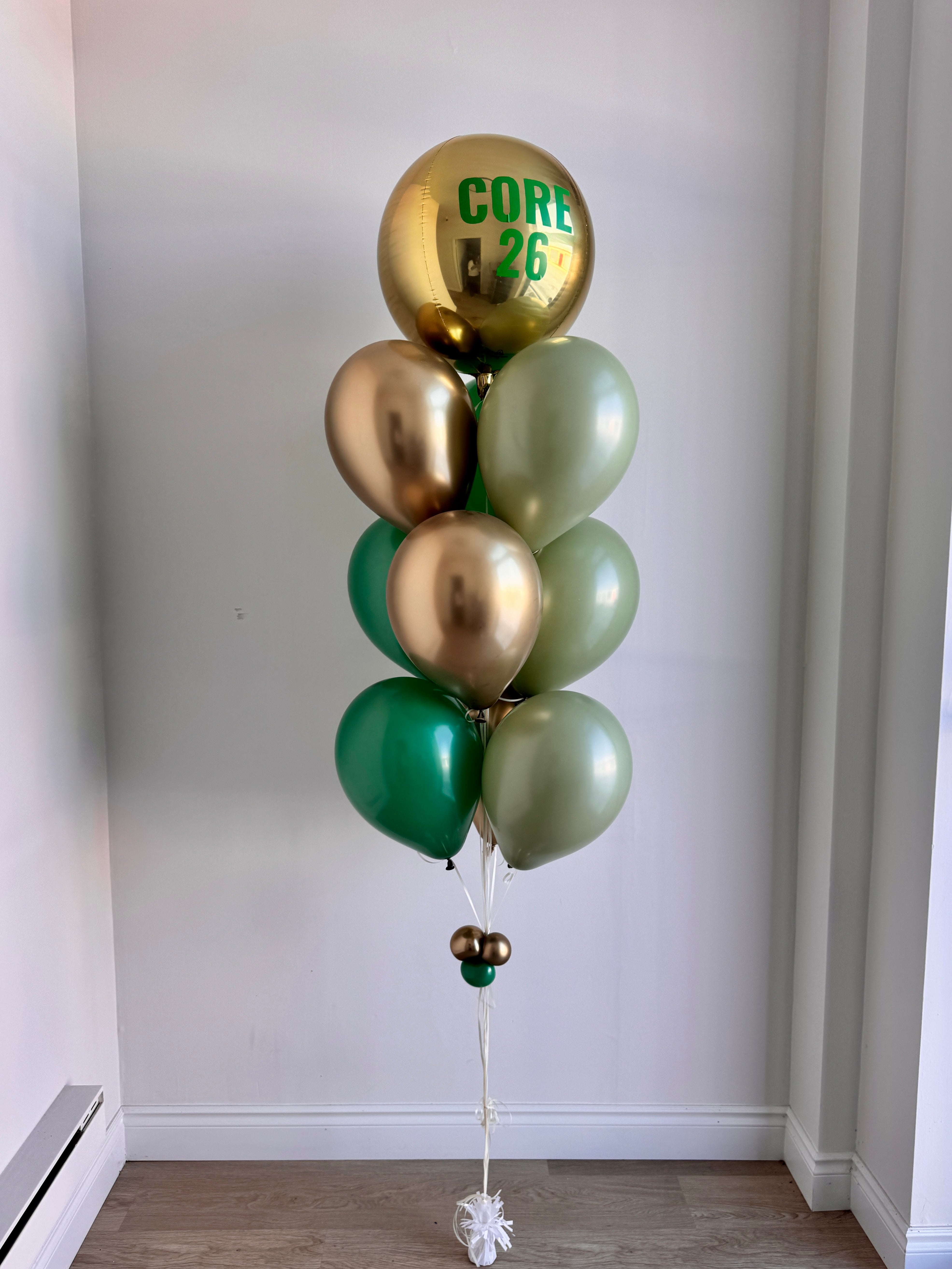 One Orbz Customized Company Logo + 9 Colour latex Helium Bouquet