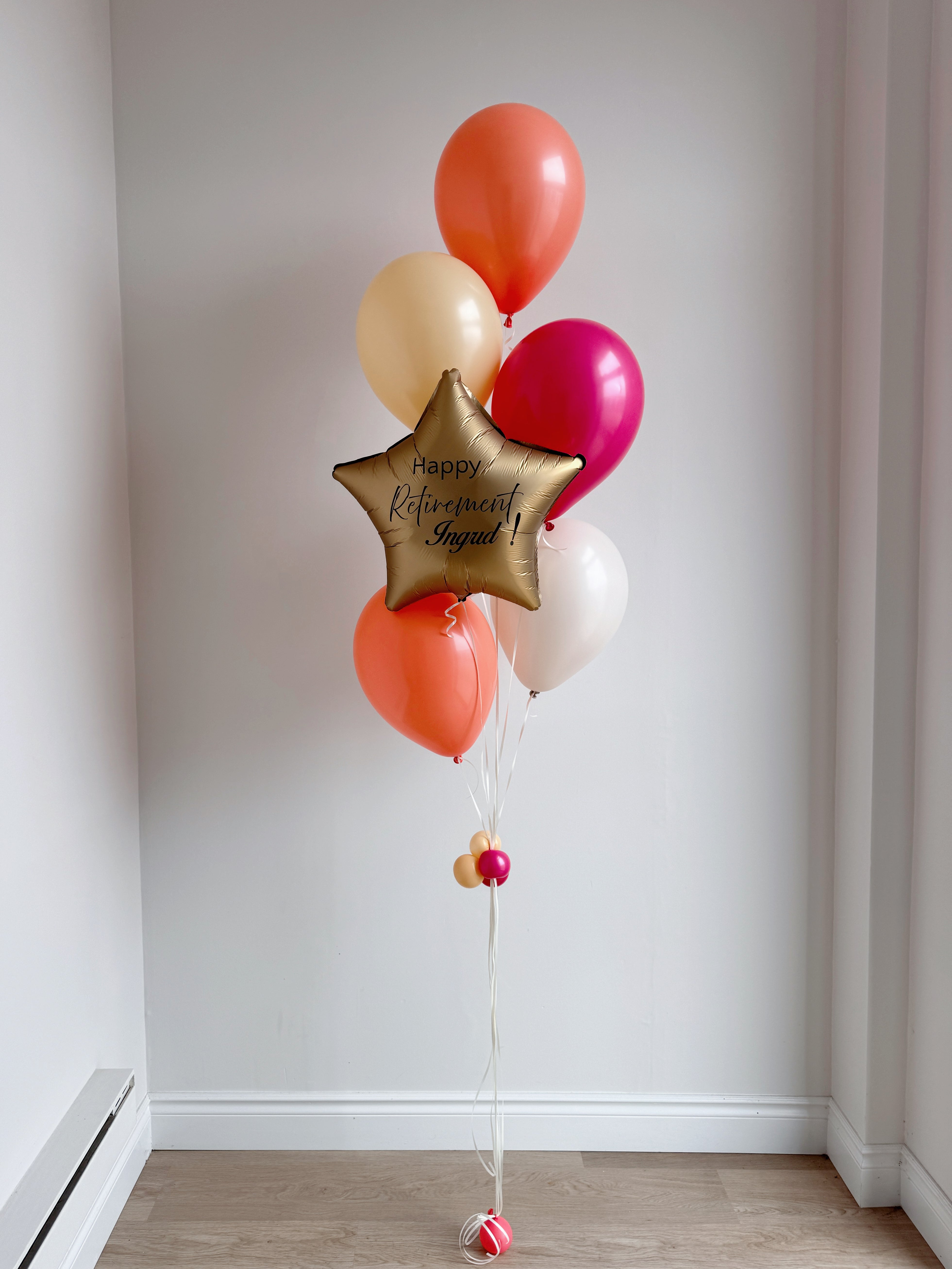 Personalized message Foil Star+6 Color Latex Helium