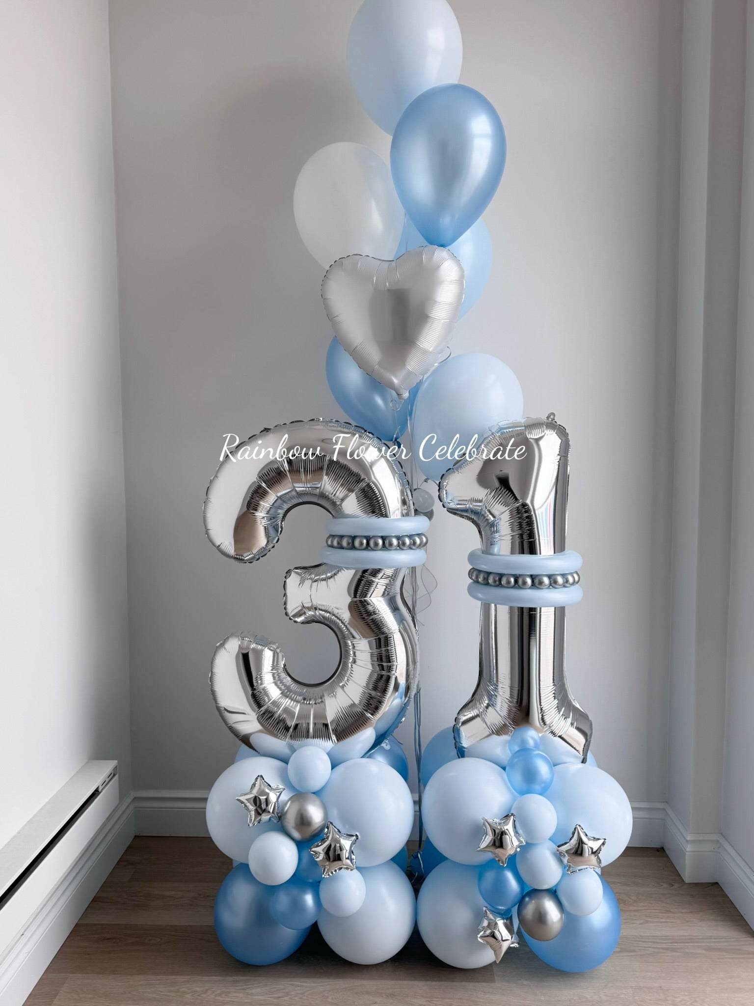 Long Lasting Number (s) Balloon Floor Arrangement