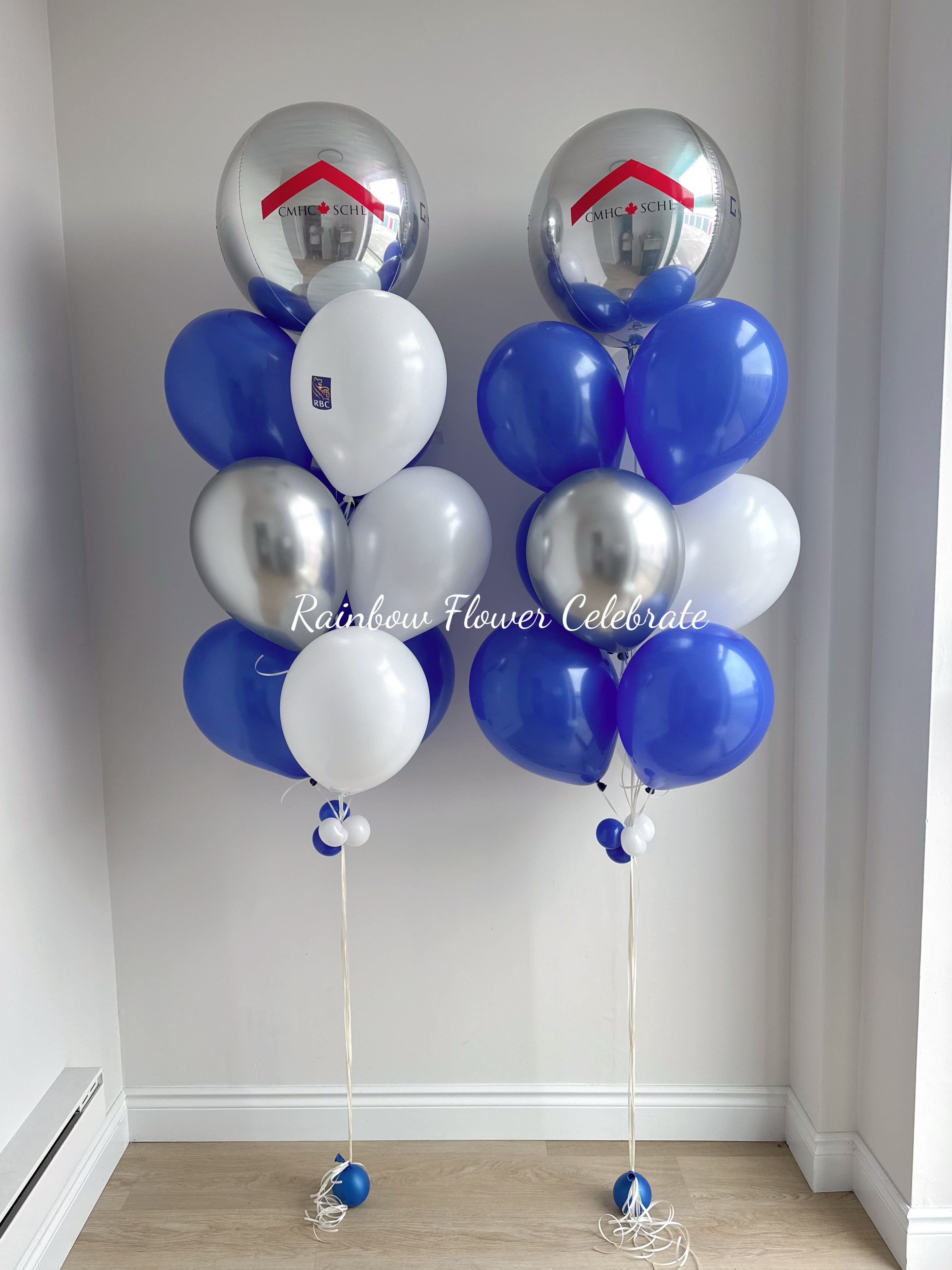 One Orbz Customized Company Logo + 9 Colour latex Helium Bouquet