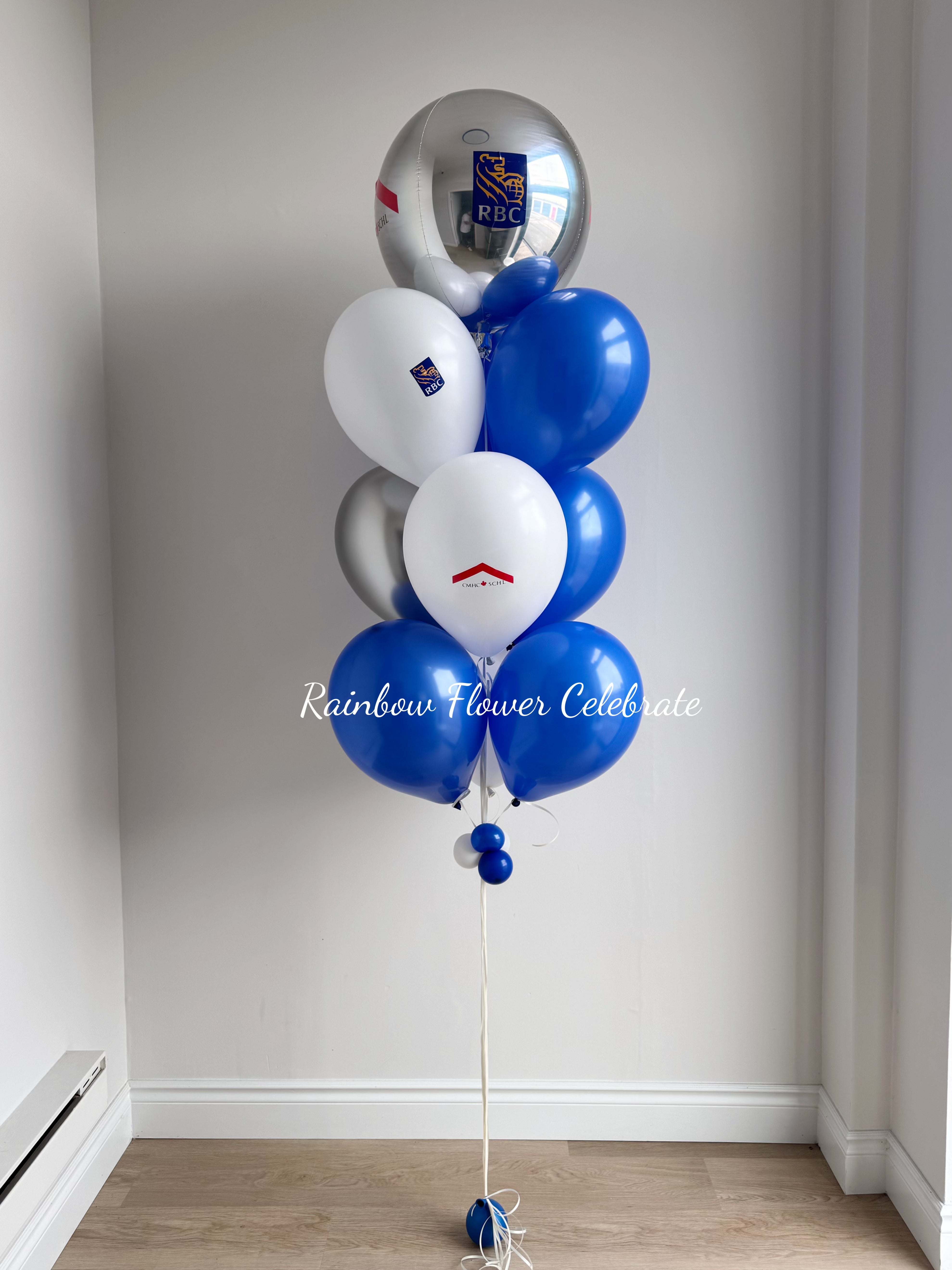 One Orbz Customized Company Logo + 9 Colour latex Helium Bouquet