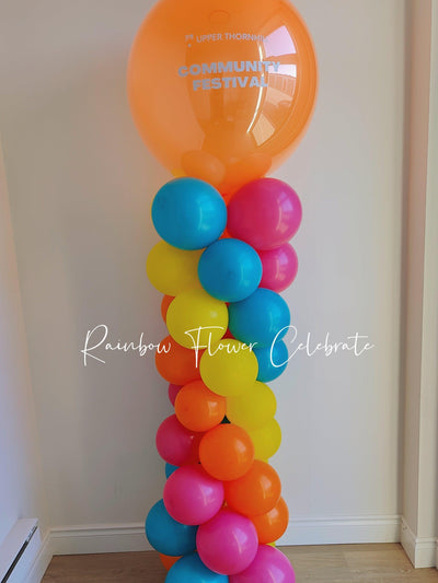 Balloon Column With Jumbo Balloon on Top with Logo
