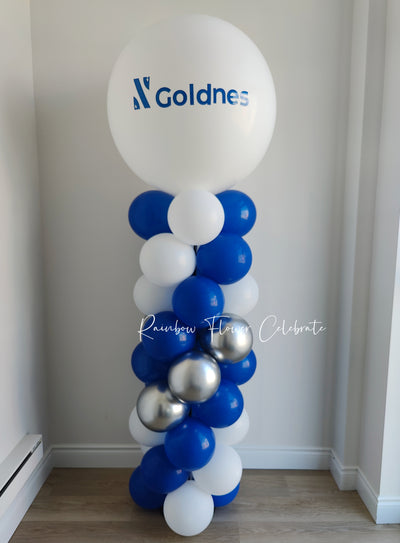 Balloon Column With Jumbo Balloon on Top with Logo