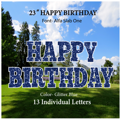Glitter Blue 23''HAPPY BIRTHDAY Including 13 Individual Letters