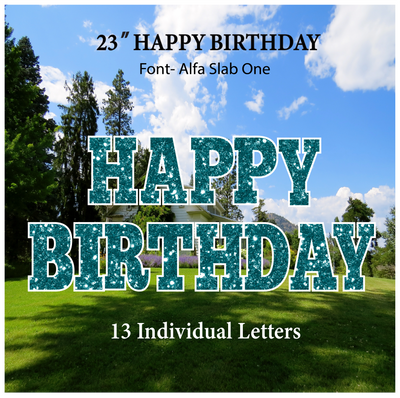 Glitter Green 23''HAPPY BIRTHDAY Including 13 Individual Letters