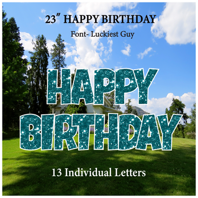 Glitter Green 23''HAPPY BIRTHDAY Including 13 Individual Letters