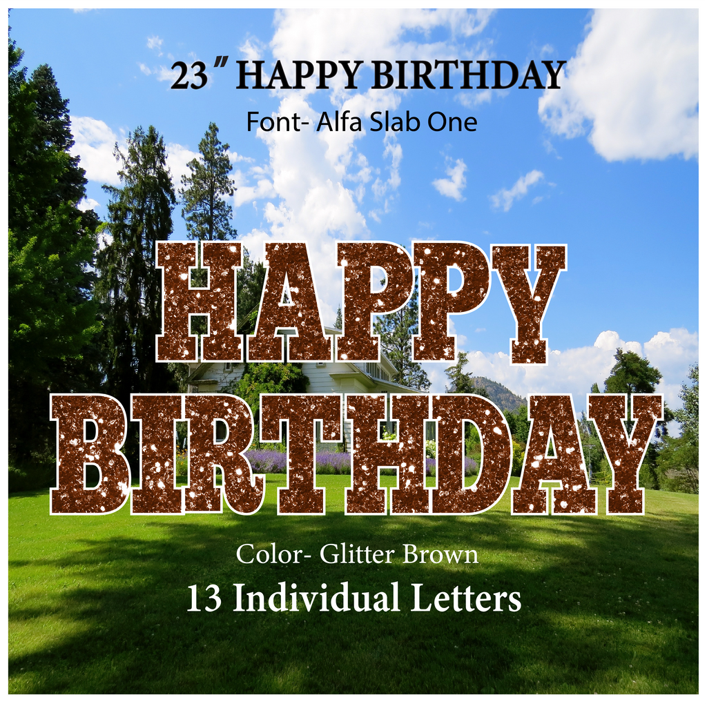 Glitter Brown 23''HAPPY BIRTHDAY Including 13 Individual Letters