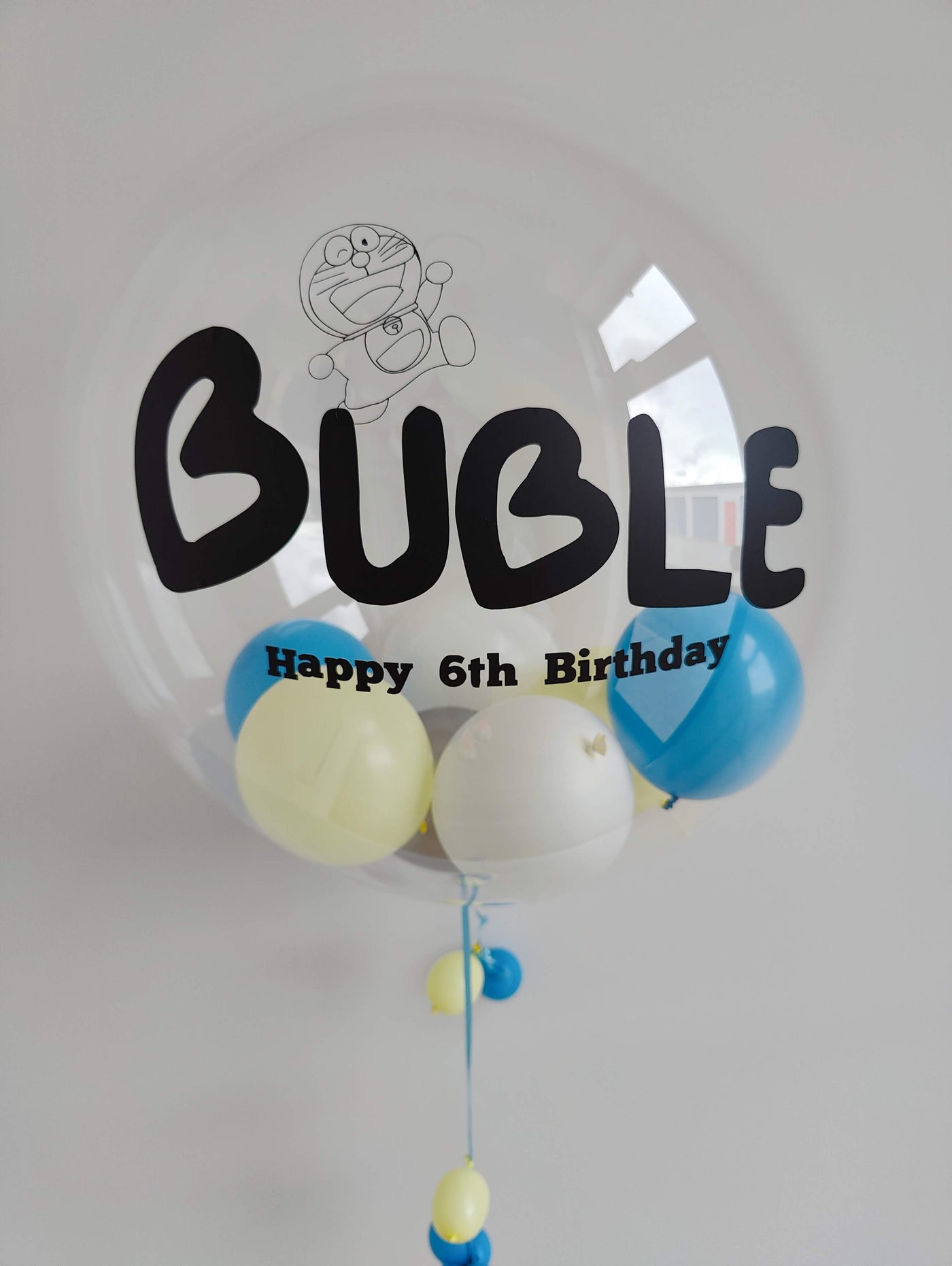 20-22 Inches Clear BoBo balloon with personalized Message and Theme