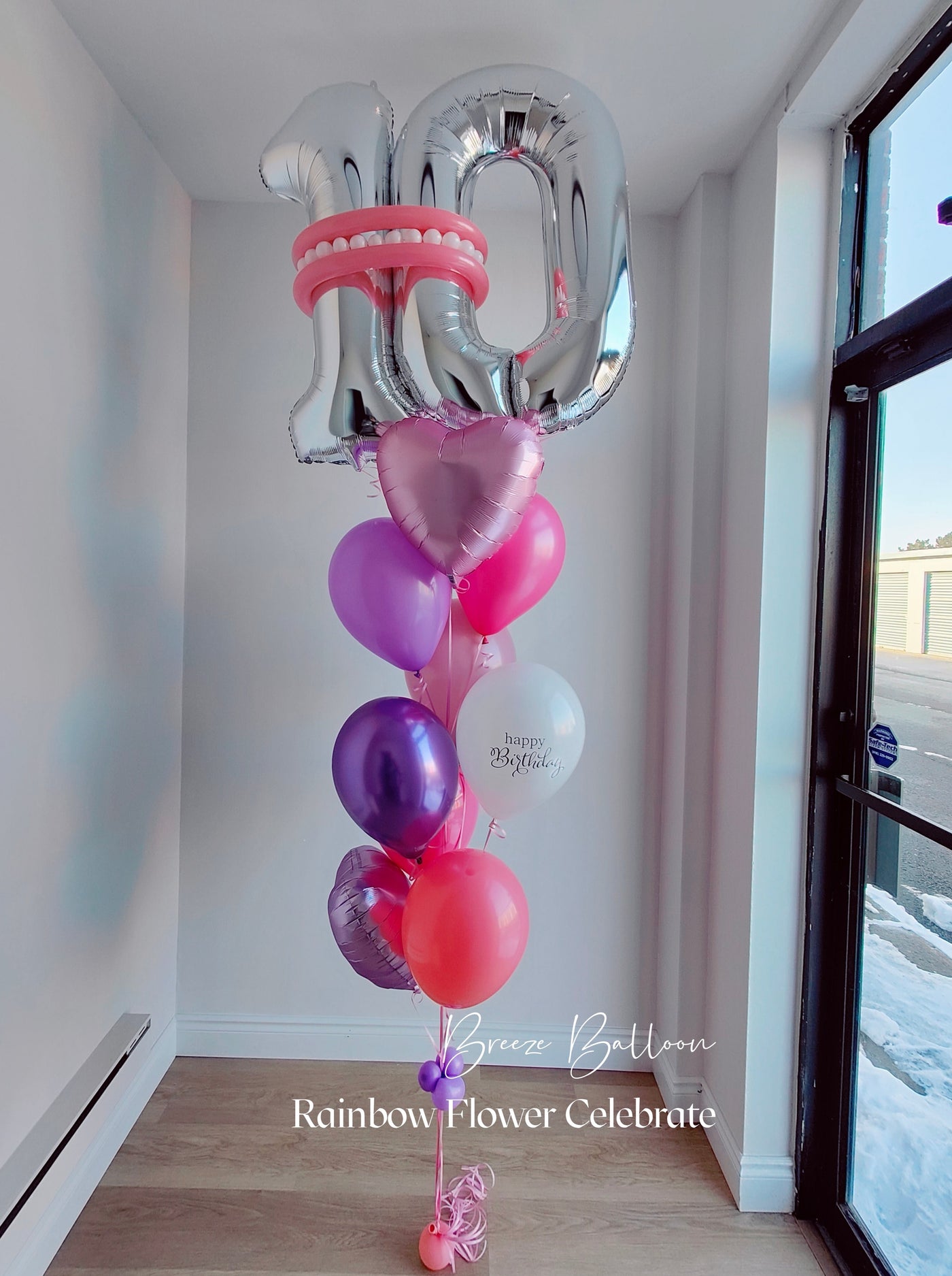 Two  Foil Number Helium Bouquet