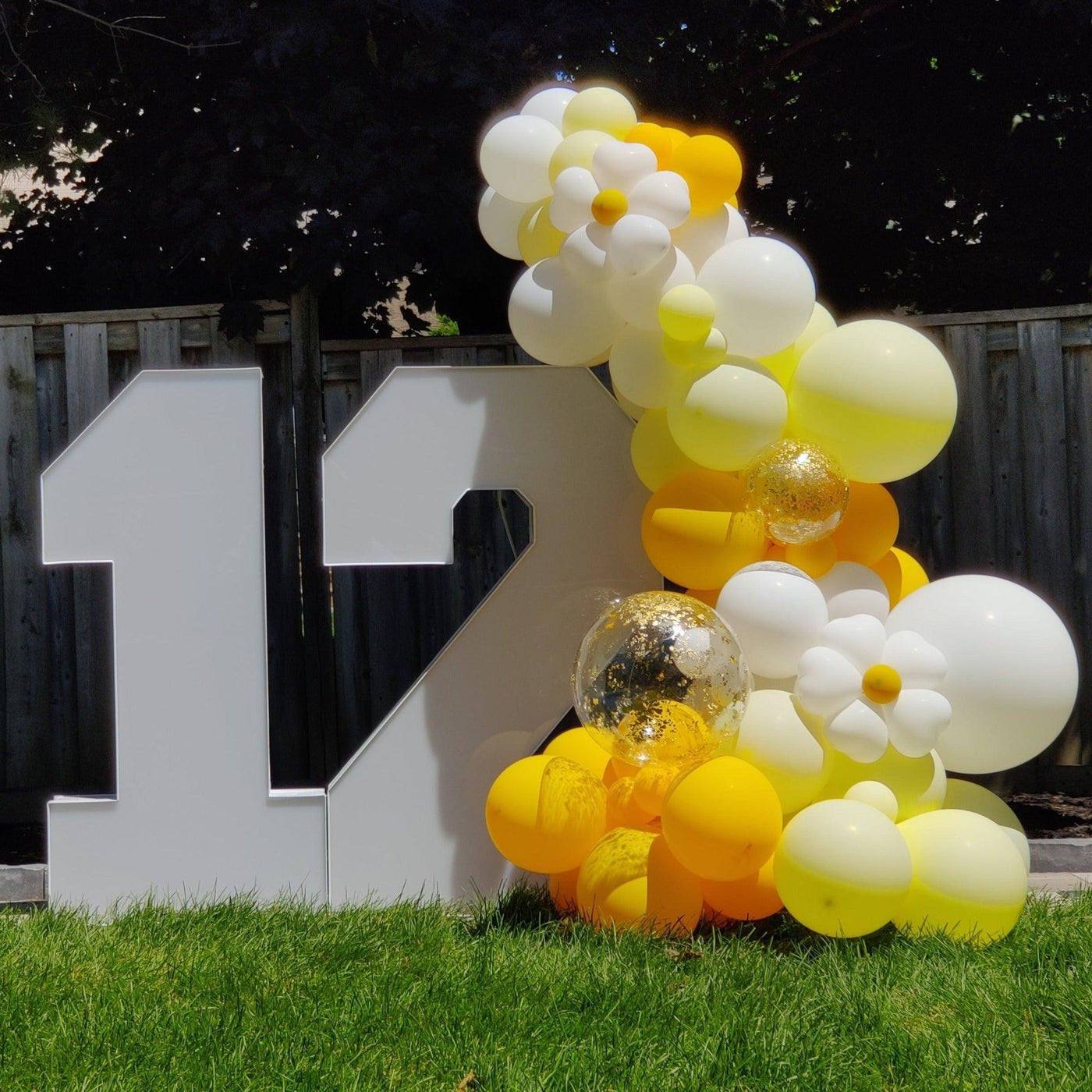 Daisy flower themed Balloon Garland