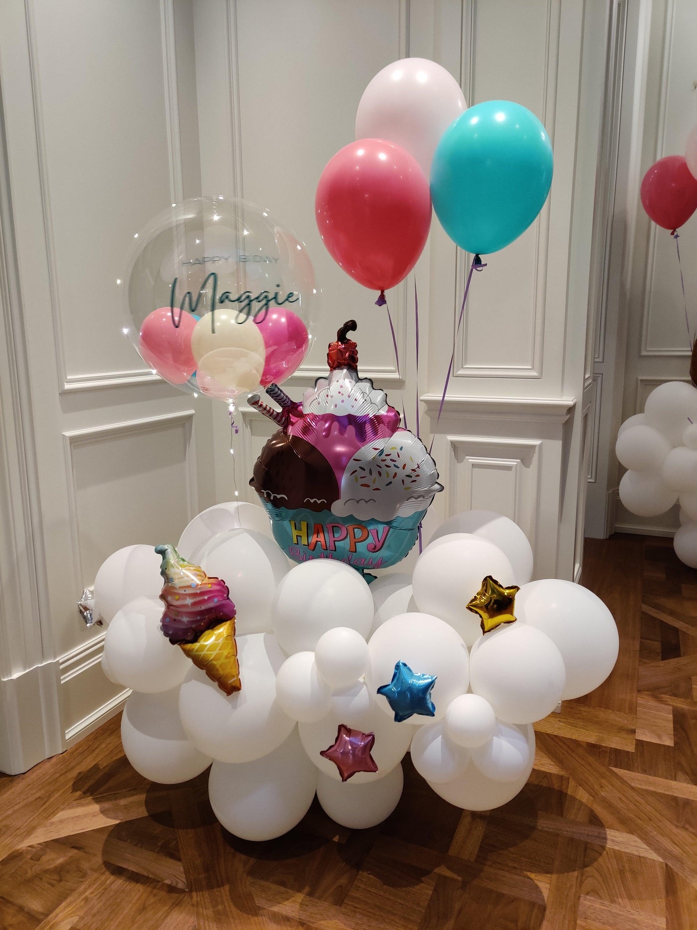 Ice Cream OnA Cloud Balloon Arrangement