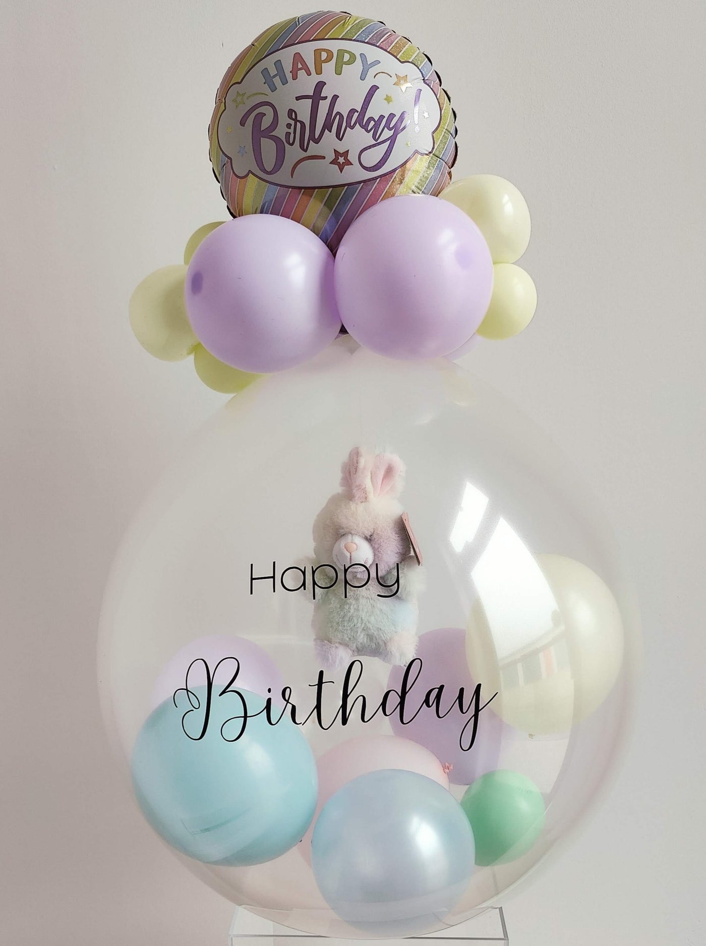 Stuffed Balloon With Mini Stuffed Bunny