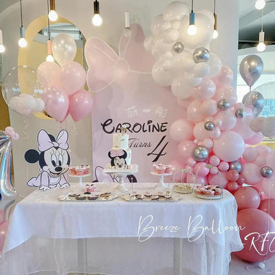 Minnie Themed Balloons and Backdrop