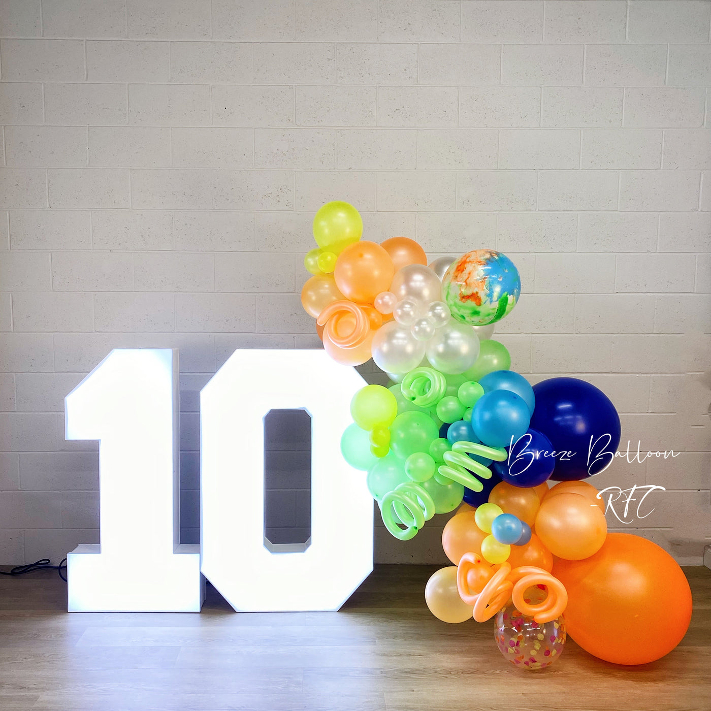 Glow in the Dark Balloon Garland for marquee numbers