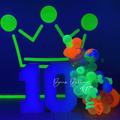 Glow in the Dark Balloon Garland for marquee numbers