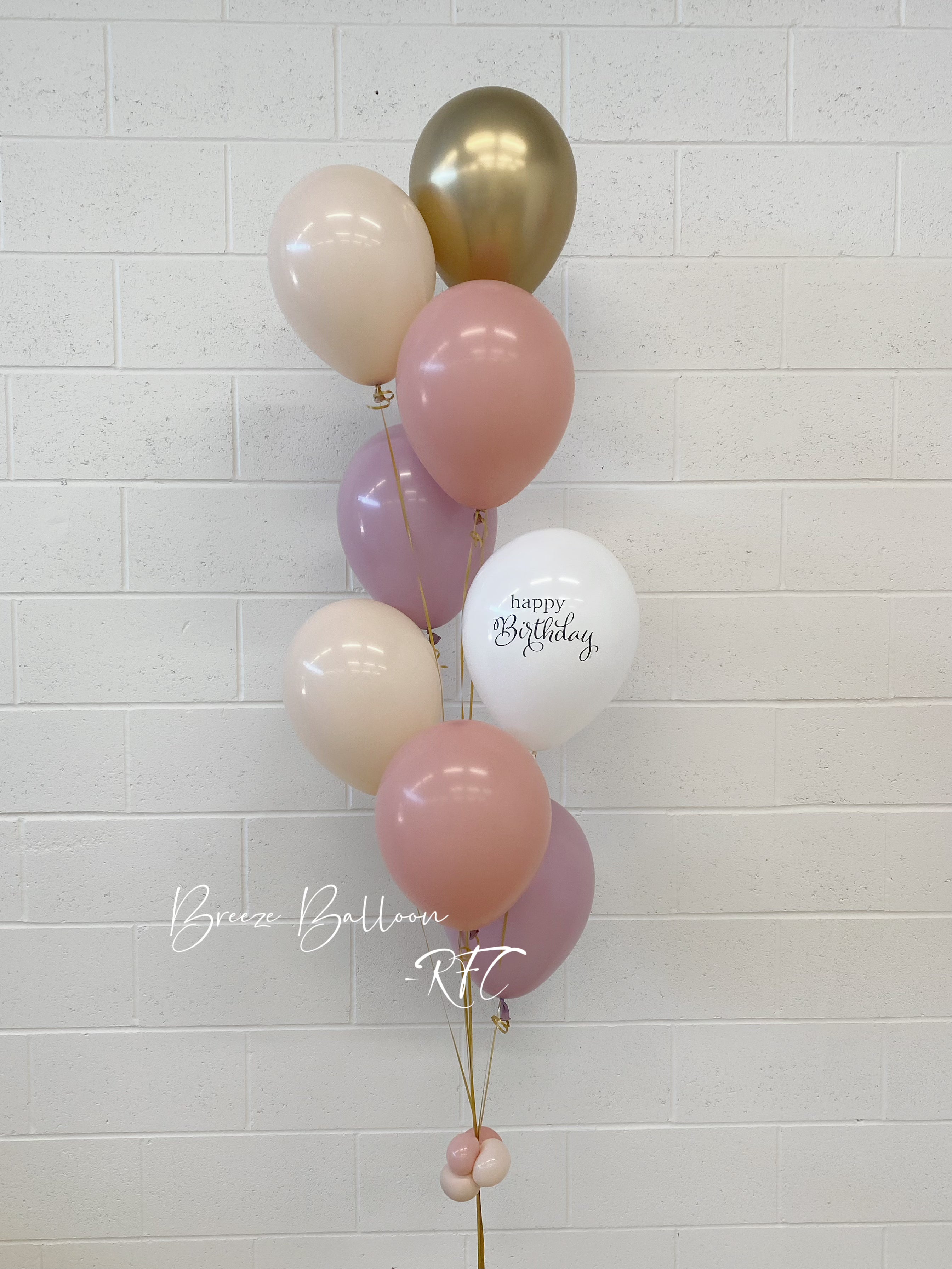 8 latex helium bouquet - Rainbow Flower Celebrate