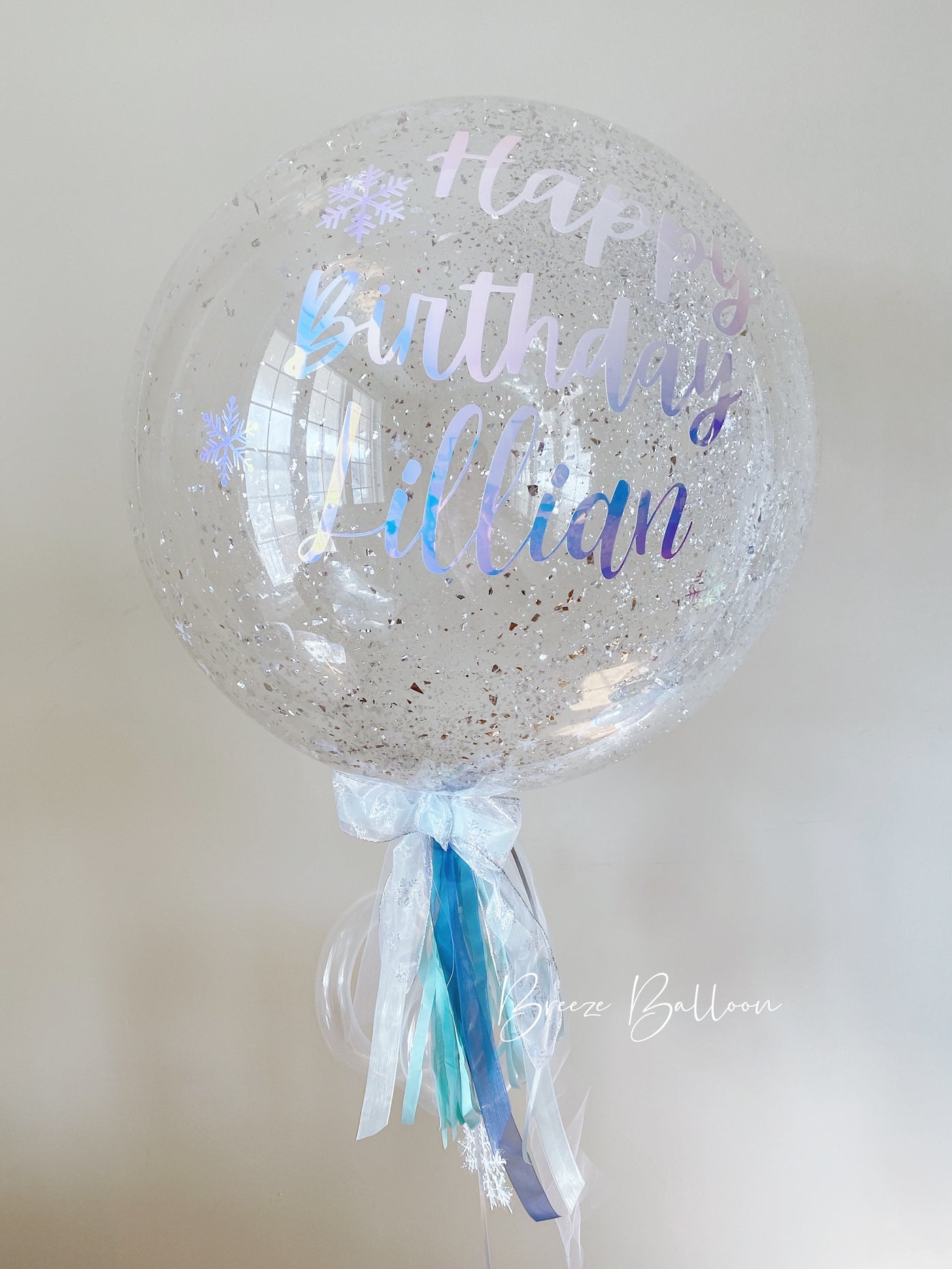 Confetti Clear BoBo balloon with Personalized Message