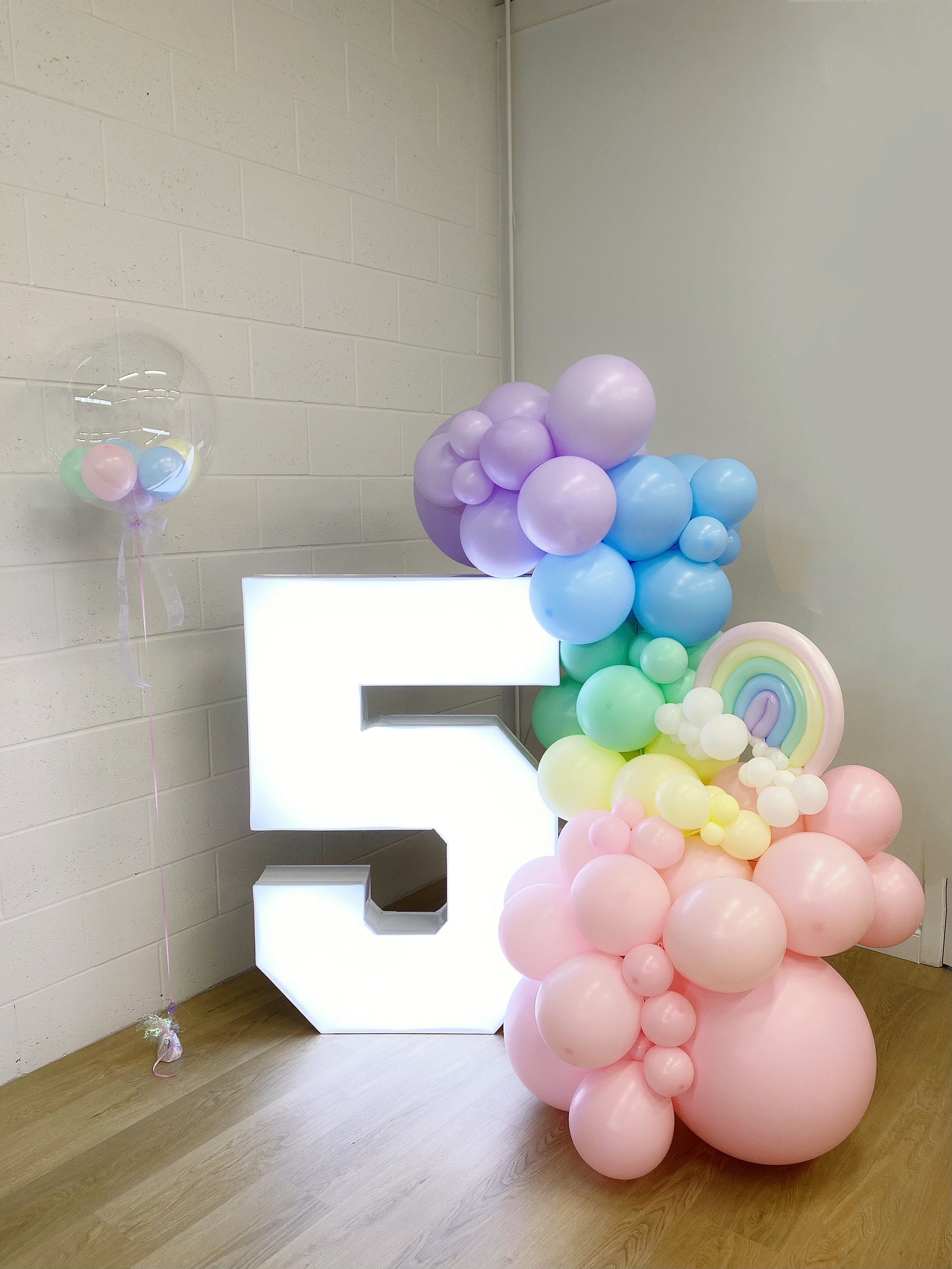 Pastel Matte Rainbow Balloon Garland