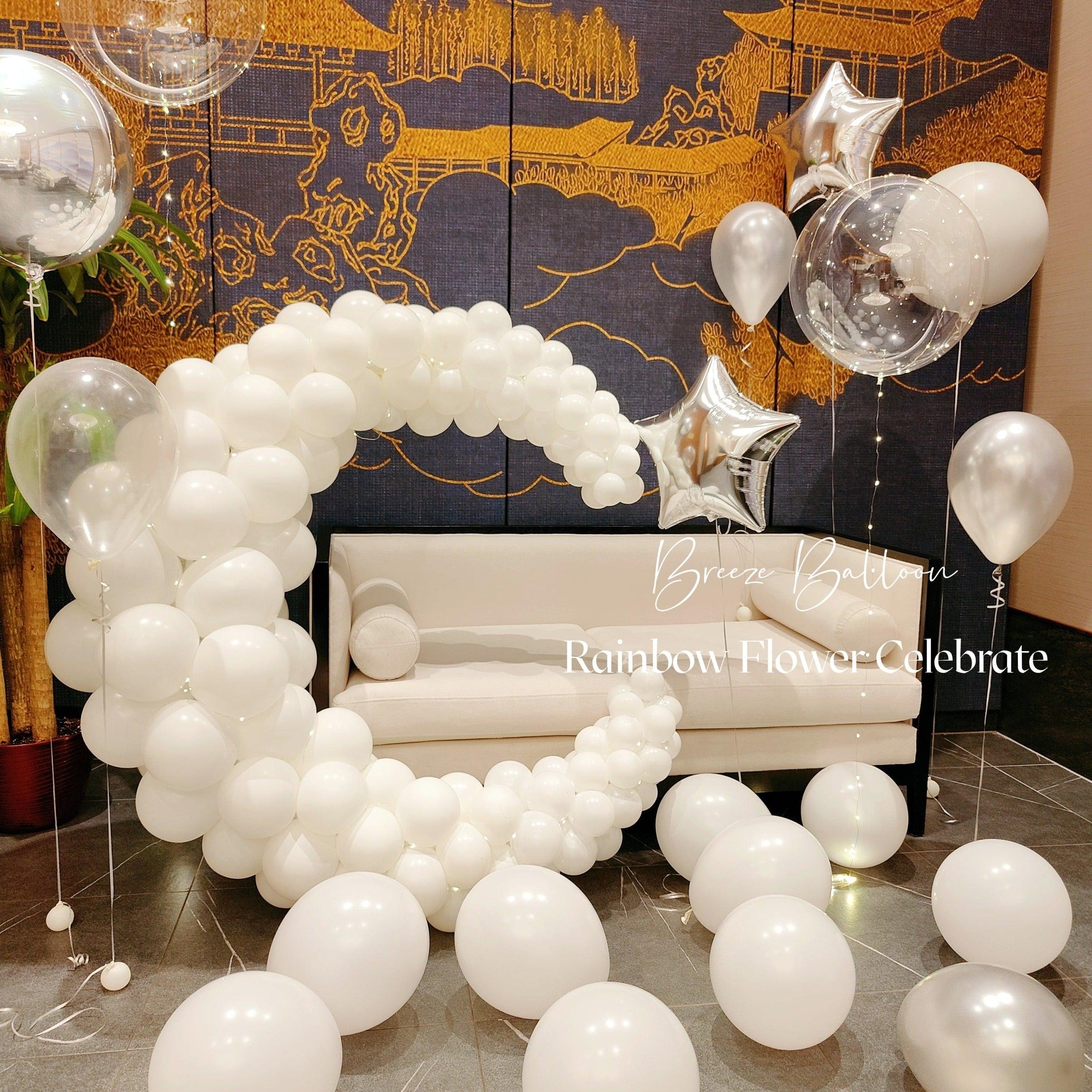 Balloon Moon+Helium Balloons - Rainbow Flower Celebrate