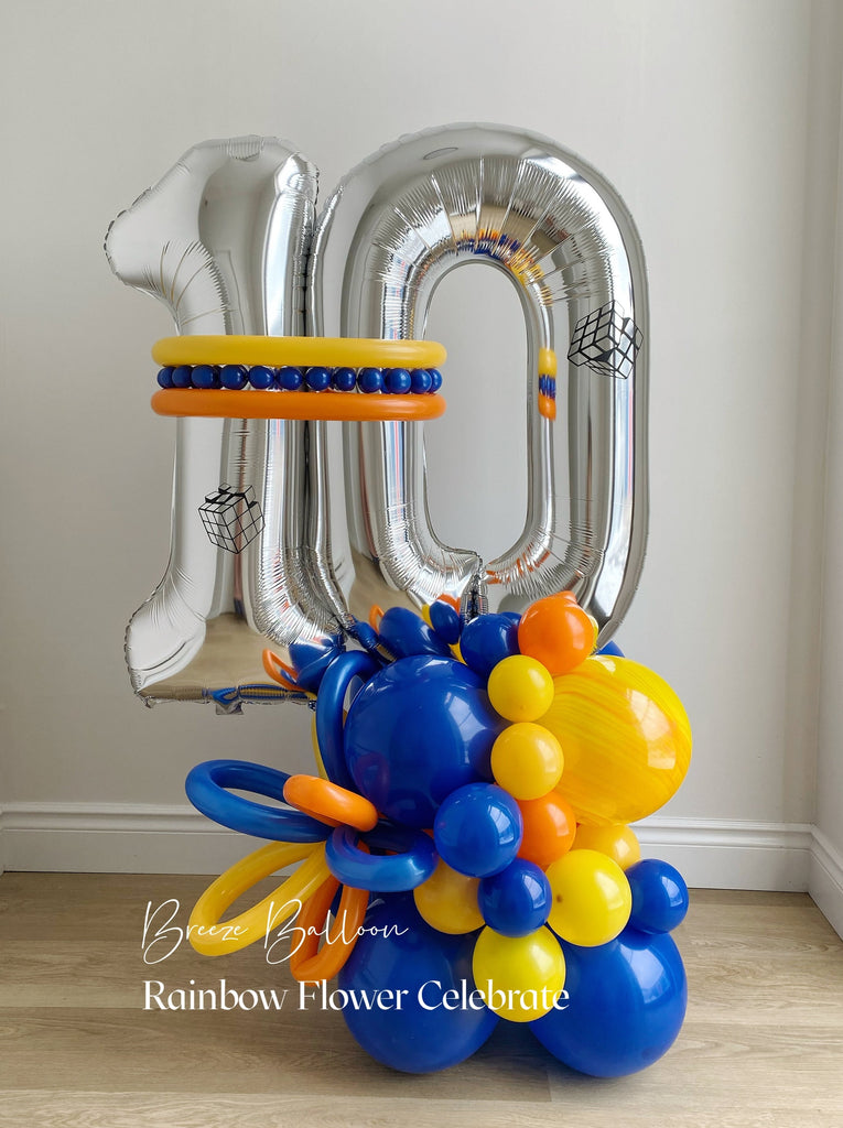 Two Number Arrangement with 2 Balloon Cluster Base