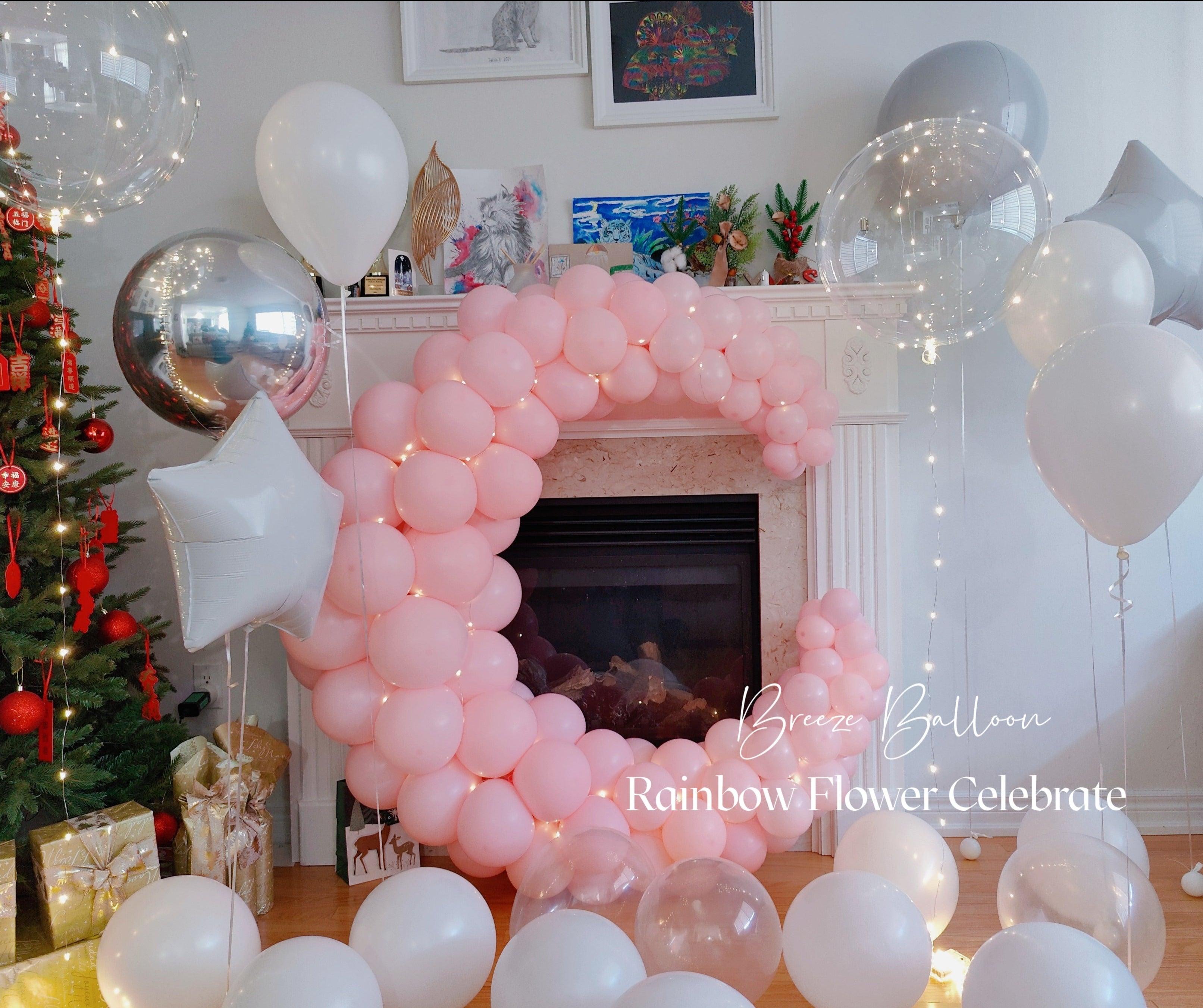 Balloon Moon+Helium Balloons - Rainbow Flower Celebrate