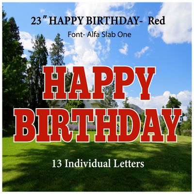 Solid Red 23''HAPPY BIRTHDAY Including 13 Individual Letters