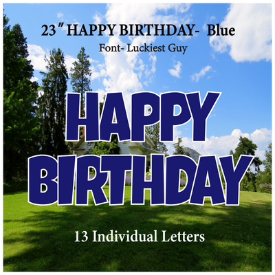 Solid Blue 23''HAPPY BIRTHDAY Including 13 Individual Letters