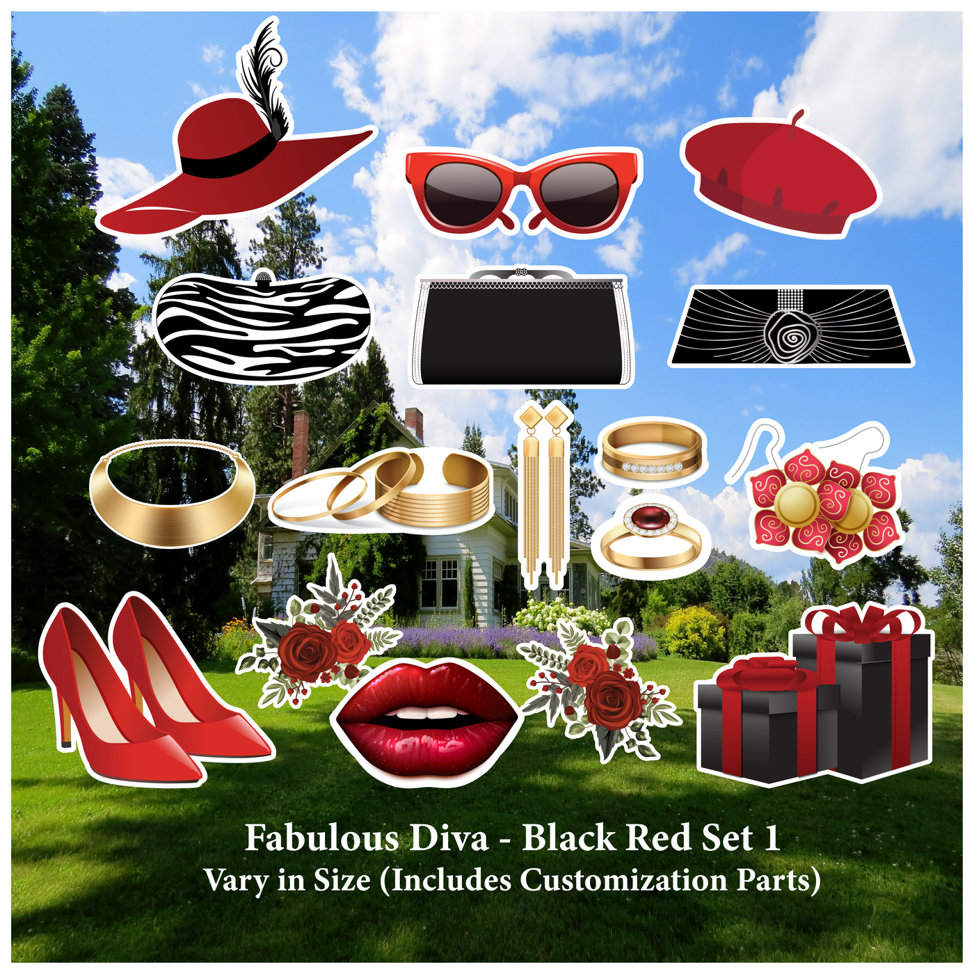 Fabulous Diva Black Red 2 Set