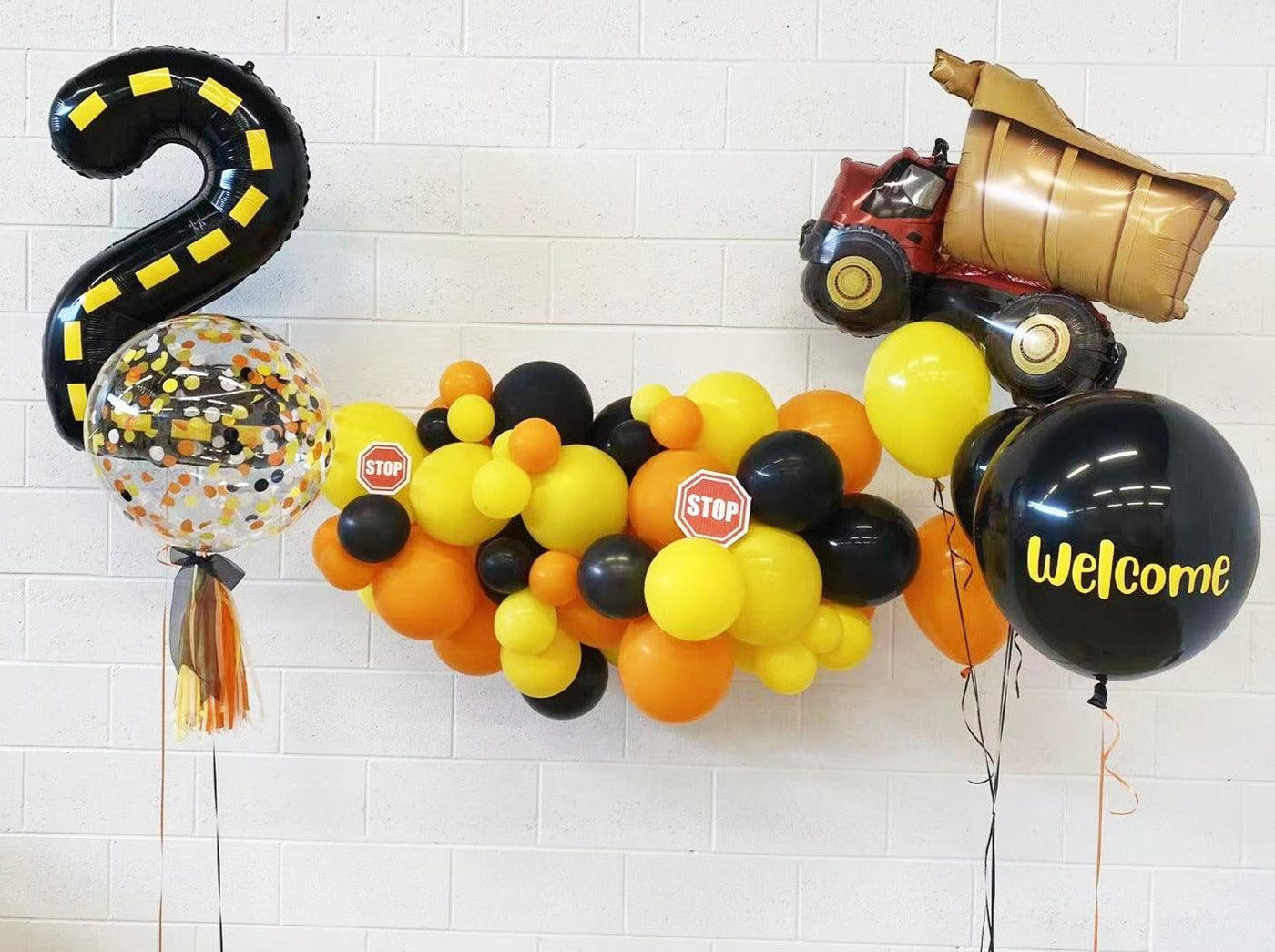 construction Themed Balloon Garland Arrangement