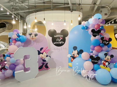 Micky&Minnie Themed Balloons, LED Number and Backdrops